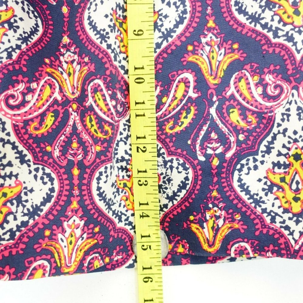 J.Crew Multi Color Paisely Mini Skirt SMALL Pocketed Skirt Cotton Stretch - Picture 7 of 9